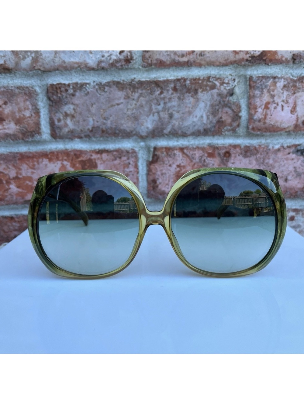 Vintage Cobra Optyl Oversized Sunglasses Green Plastic Frame Mod 3206 50 Austria